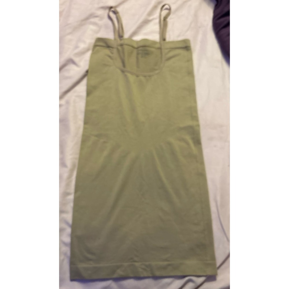 Women's Nude/Beige Seamless Knee Length Slimming Scoop Front Shapewear Slip, XL